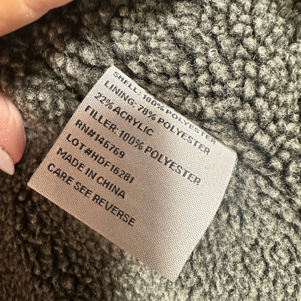 RAINFOREST MENS Olive Green Fleece-Collar Microsuede Vest Sz M - Picture 4 of 6